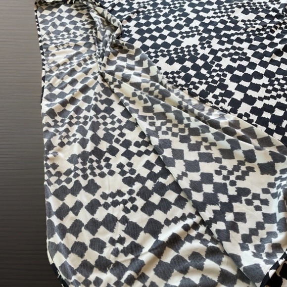 VTG TAPOO HAWES of California Black White 60'S Retro Muumuu Adjustable Waist O/S - Picture 10 of 13